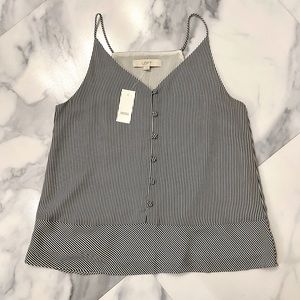 Loft black/white spaghetti strap top